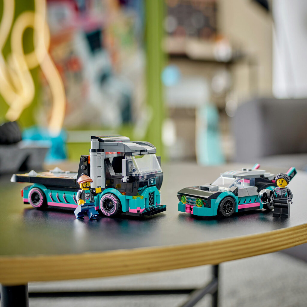 60406 LEGO® City Race Car and Car Carrier Truck võidusõiduauto ja autorekka hind ja info | Klotsid ja konstruktorid | kaup24.ee