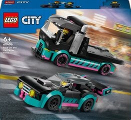 60406 Гоночный автомобиль и грузовик для перевозки автомобилей LEGO® City цена и информация | Конструкторы и кубики | kaup24.ee