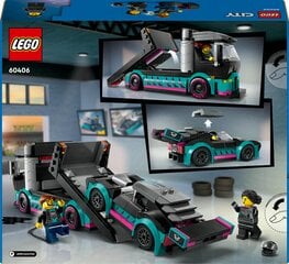 60406 Гоночный автомобиль и грузовик для перевозки автомобилей LEGO® City цена и информация | Конструкторы и кубики | kaup24.ee