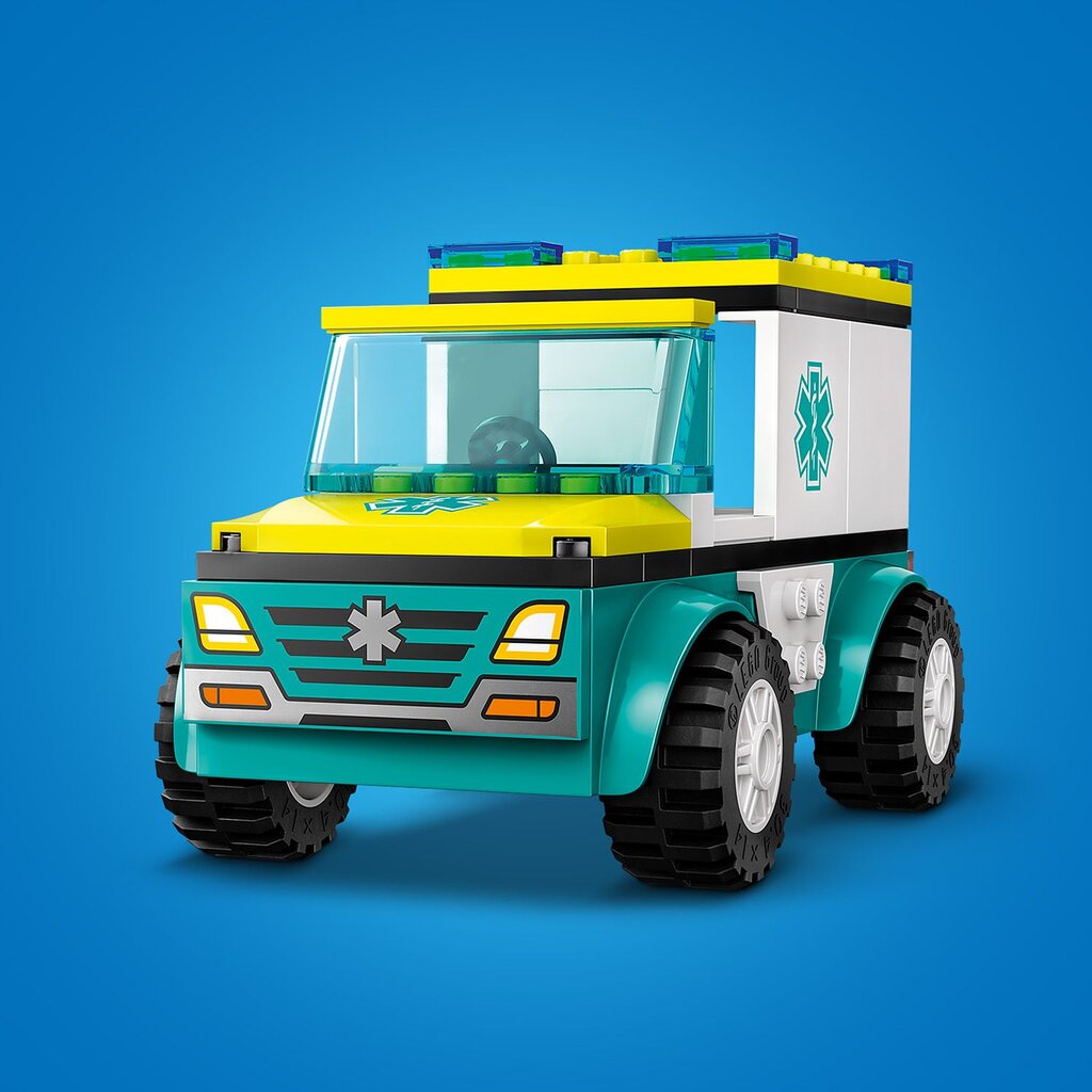 60403 LEGO® City Emergency Ambulance and Snowboarder kiirabiauto ja lumelaudur цена и информация | Klotsid ja konstruktorid | kaup24.ee