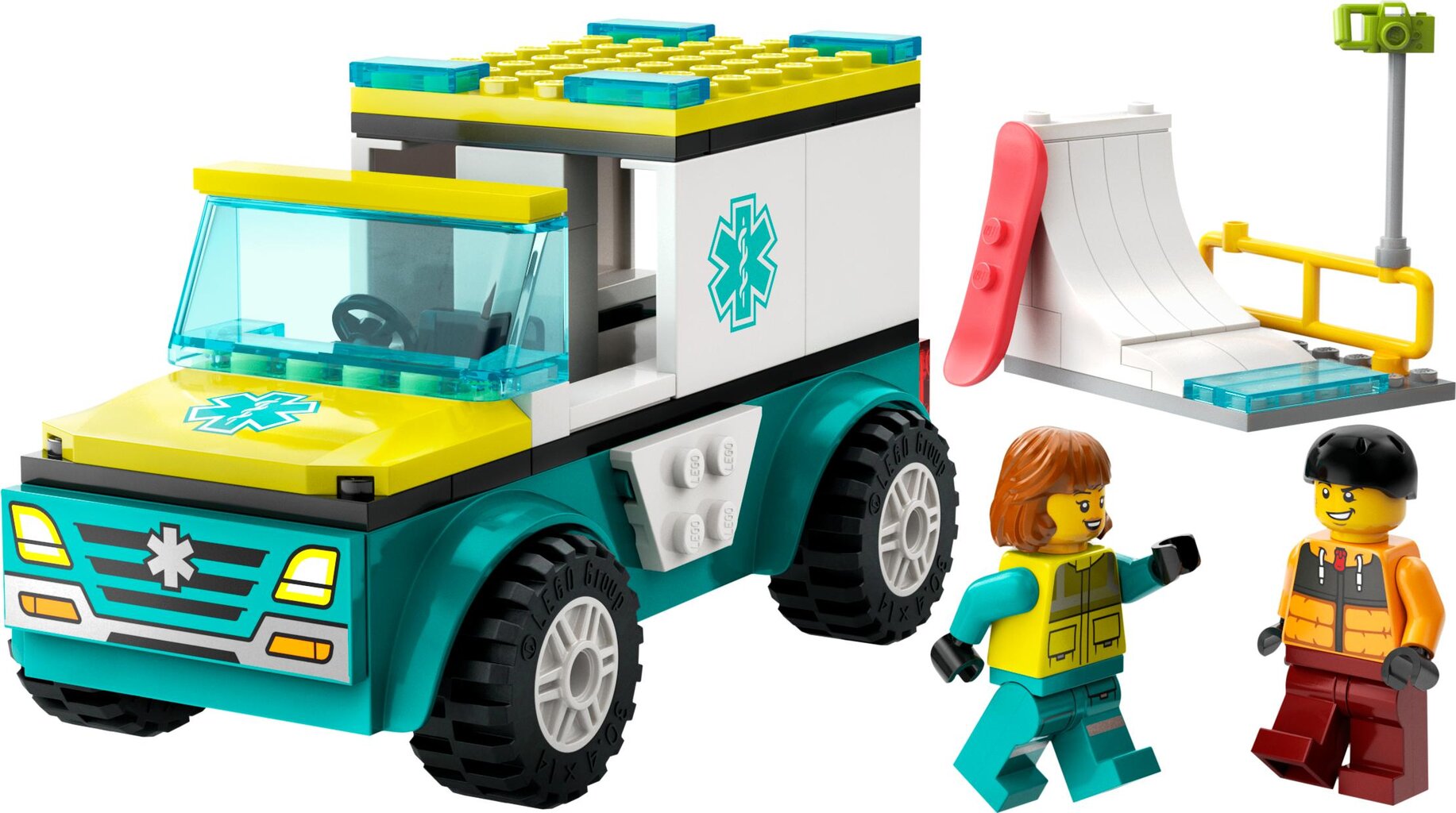 60403 LEGO® City Emergency Ambulance and Snowboarder kiirabiauto ja lumelaudur hind ja info | Klotsid ja konstruktorid | kaup24.ee