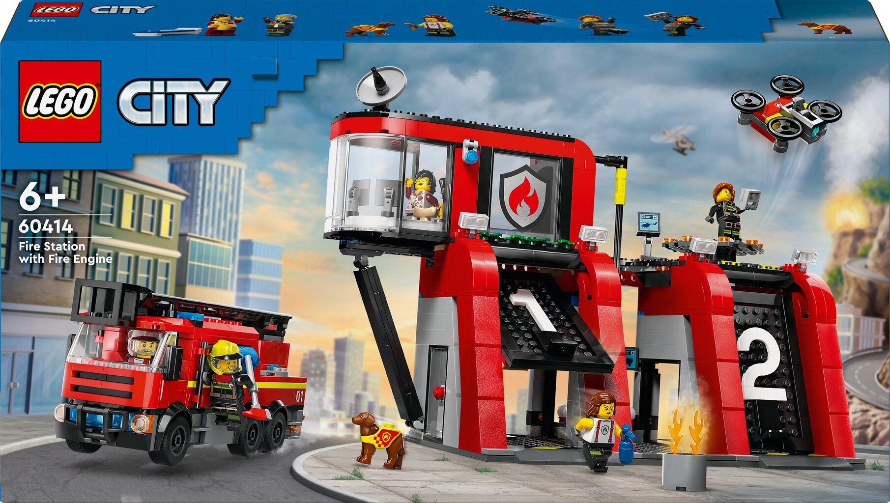 60414 LEGO® City Fire Station with Fire Truck tuletõrjedepoo koos tuletõrjeautoga цена и информация | Klotsid ja konstruktorid | kaup24.ee