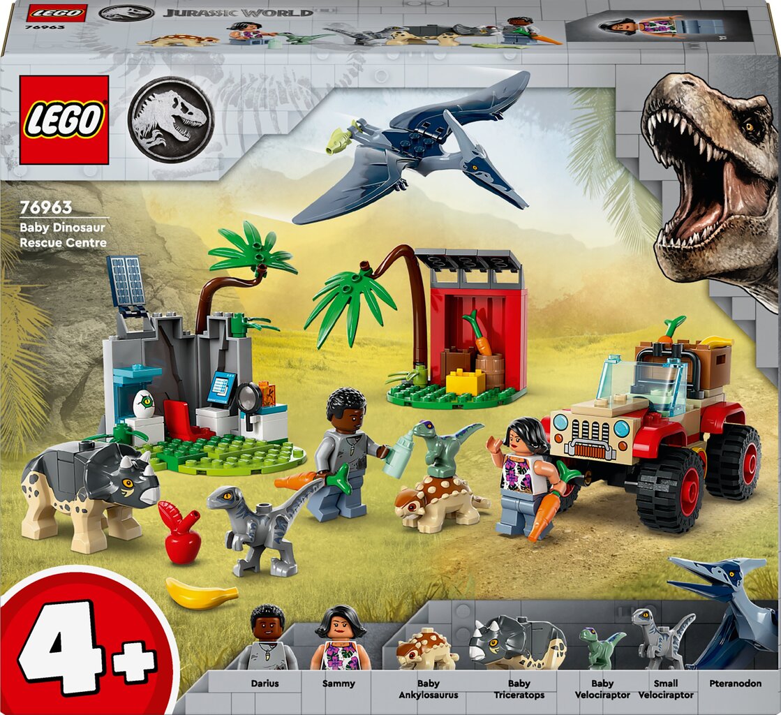 76963 LEGO® Jurassic World Baby Dinosaur Rescue Center dinosauruste päästekeskus цена и информация | Klotsid ja konstruktorid | kaup24.ee