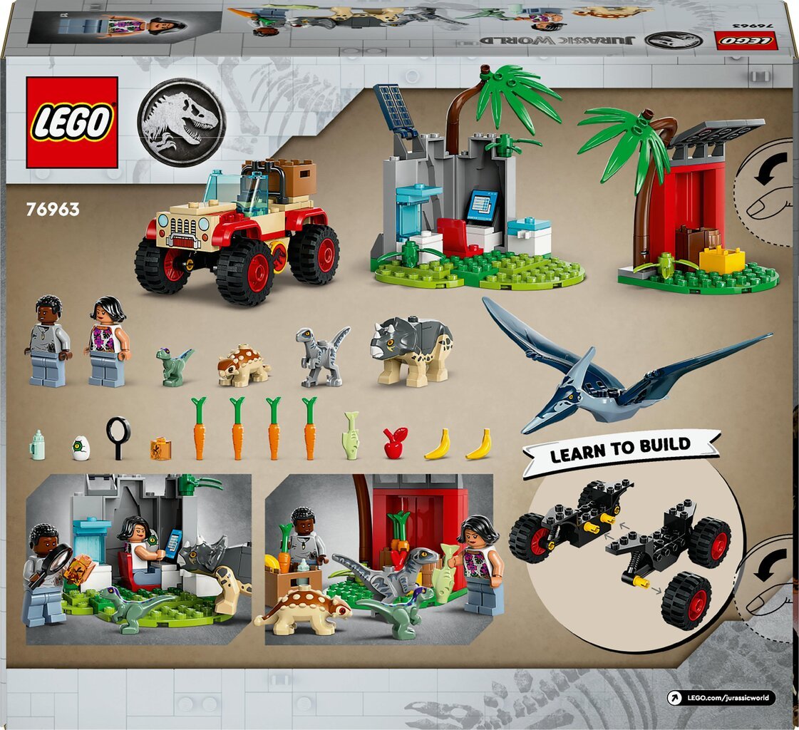 76963 LEGO® Jurassic World Baby Dinosaur Rescue Center dinosauruste päästekeskus цена и информация | Klotsid ja konstruktorid | kaup24.ee