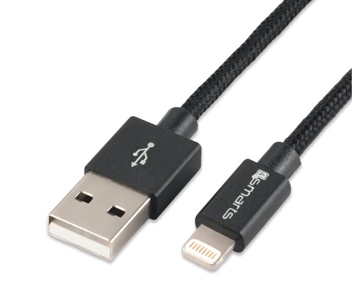 USB-A ja Lightning kaabel RapidCord 1m must *MFi sertifikaadiga hind ja info | Kaablid ja juhtmed | kaup24.ee