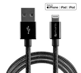 Кабель USB-A - Lightning RapidCord, 1 м, черный *сертификат MFi цена и информация | Кабели и провода | kaup24.ee