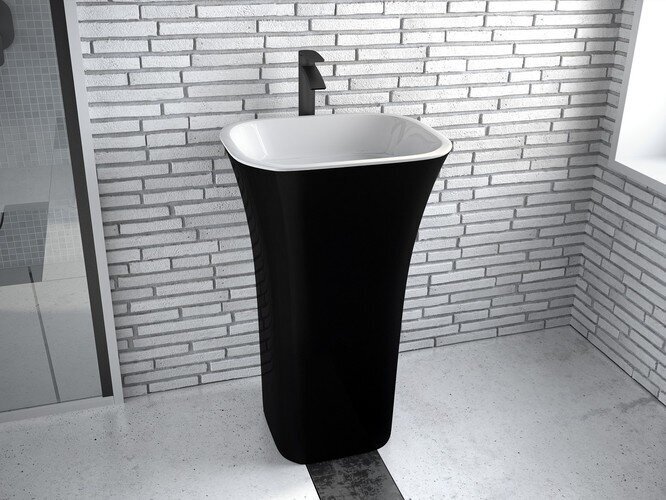 Besco Assos Black / White Matt kivist kraanikauss jalaga hind ja info | Kraanikausid, valamud | kaup24.ee