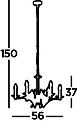 Searchlight rippvalgusti Ascot 41312-6AB hind ja info | Rippvalgustid | kaup24.ee