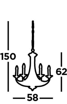 Searchlight rippvalgusti Belfry 1845-5BZ цена и информация | Rippvalgustid | kaup24.ee