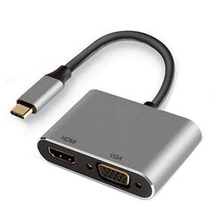 USB-VGA/HDMI Adapter Ewent EW9700 4K Ultra HD Must/Hall 15 cm цена и информация | Адаптеры и USB-hub | kaup24.ee