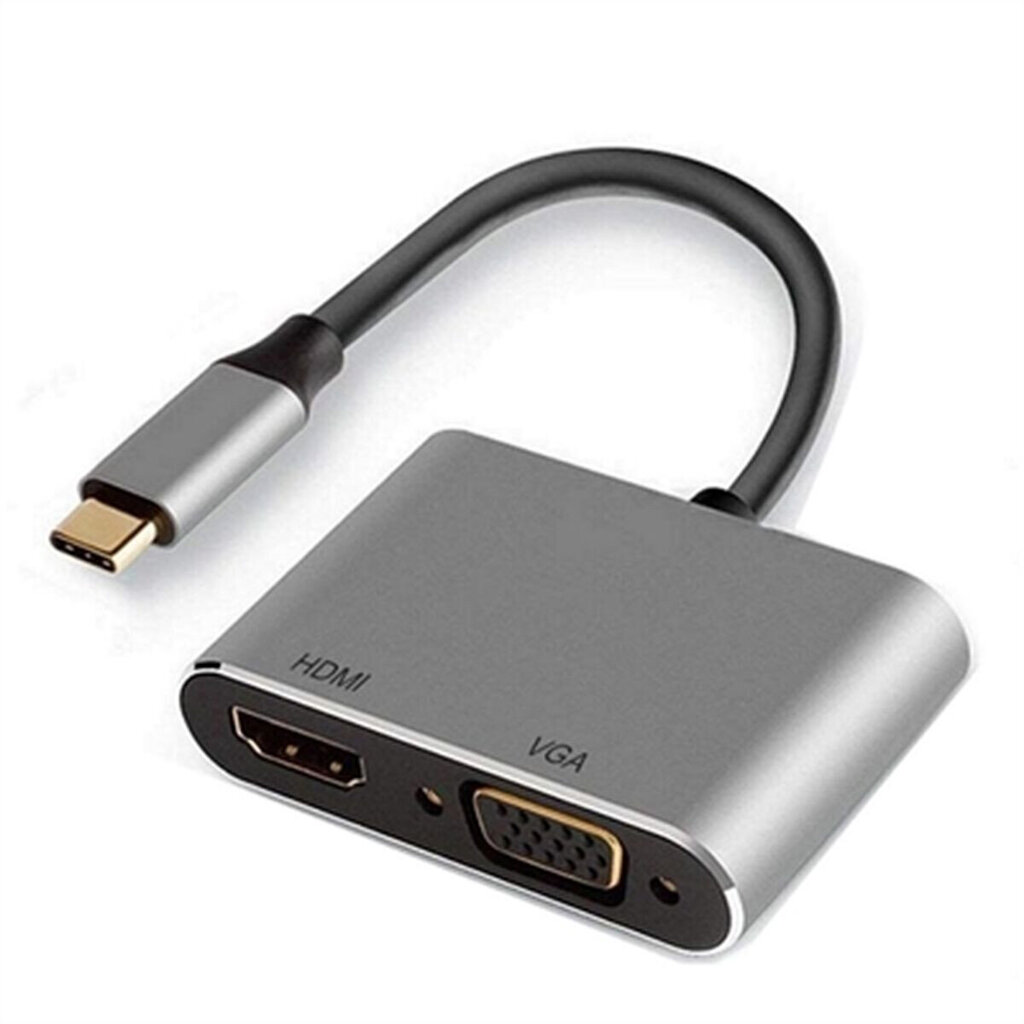 USB-VGA/HDMI Adapter Ewent EW9700 4K Ultra HD Must/Hall 15 cm hind ja info | USB jagajad, adapterid | kaup24.ee