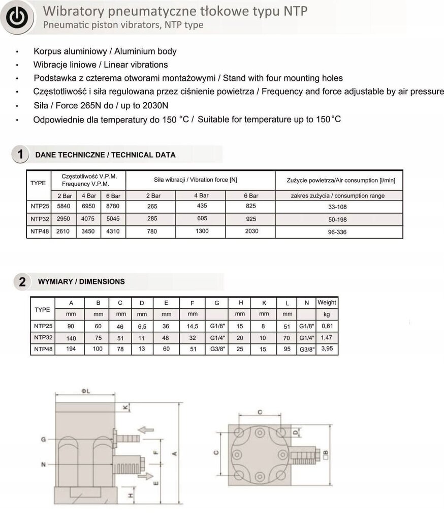 Pneumaatiline kolbvivibraator - mudel NTP32 hind ja info | Käsitööriistad | kaup24.ee