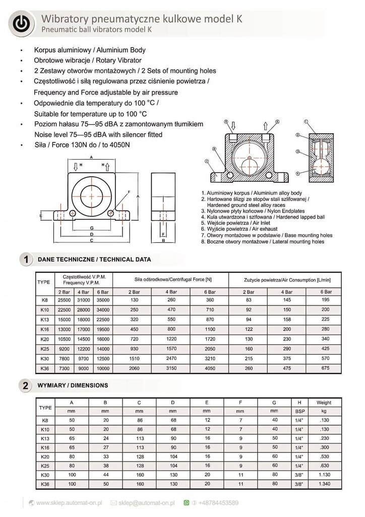Pneumaatiline vibraatorpall - mudel K30 hind ja info | Käsitööriistad | kaup24.ee