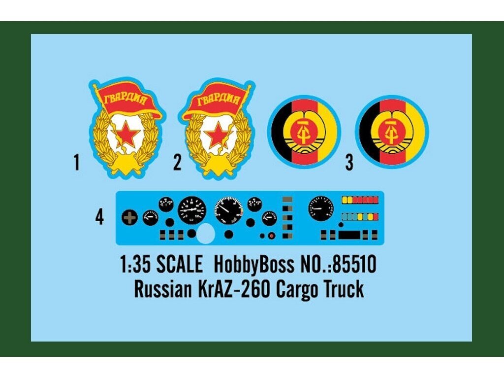 Konstruktor Hobbyboss - Russian KrAZ-260 Cargo Truck, 1/35, 85510 hind ja info | Klotsid ja konstruktorid | kaup24.ee