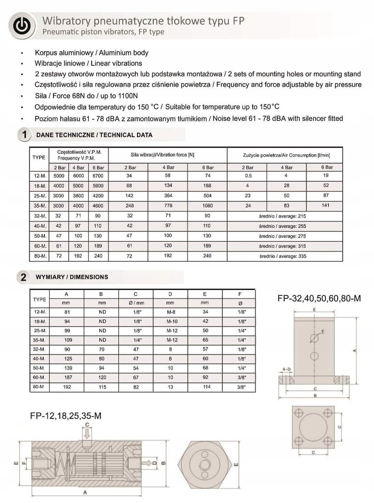 Pneumaatiline kolbvivibraator - mudel FP-25-M цена и информация | Käsitööriistad | kaup24.ee