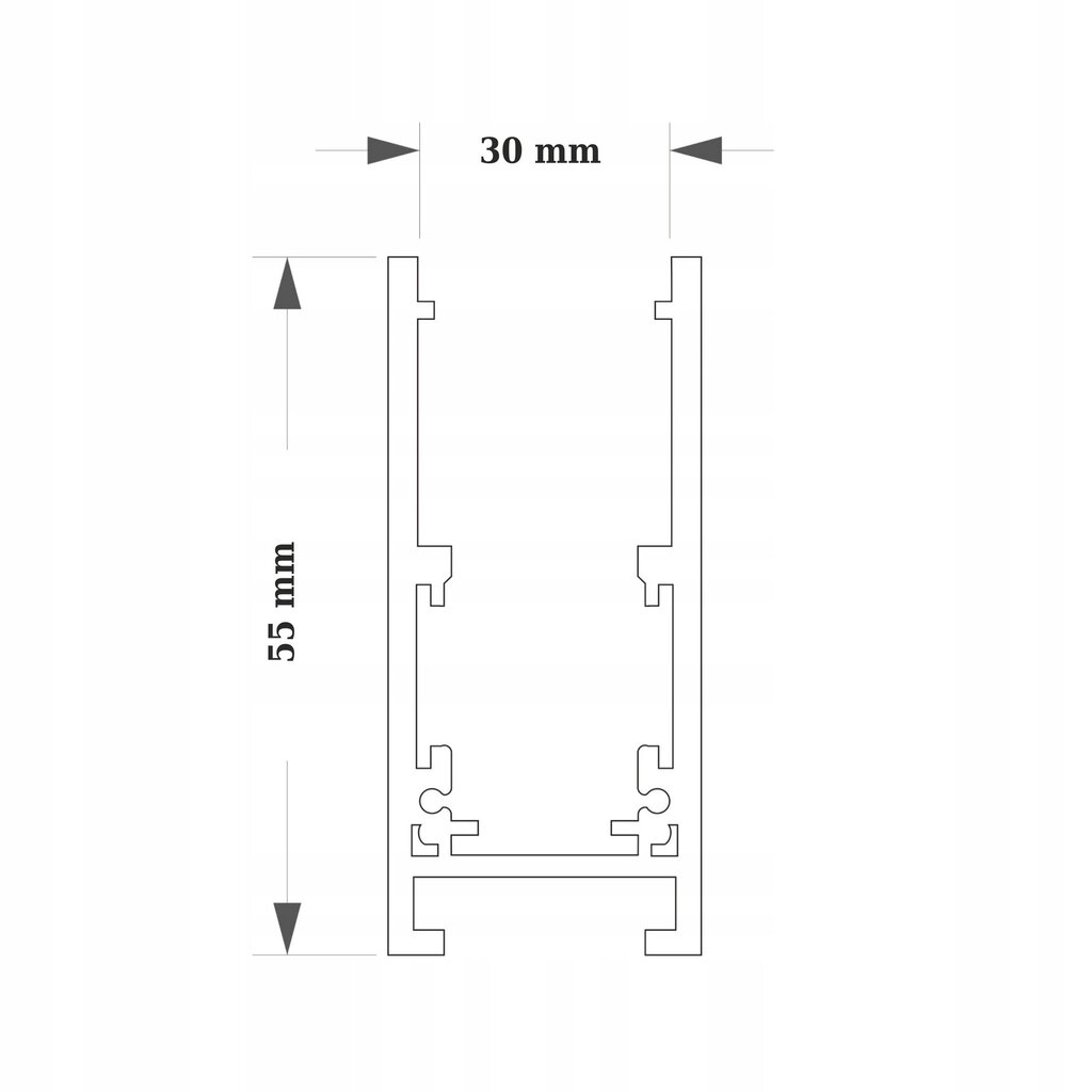 Magnetiline pinnapealne LED-riba 1,5m 48VDC Must SMART TRACK hind ja info | LED ribad | kaup24.ee