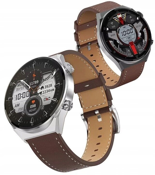 Zaxer ZT3 Pro Max Black/Brown Leather цена и информация | Nutikellad (smartwatch) | kaup24.ee