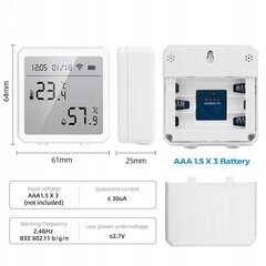 Zigbee temperatuuri ja niiskuse andur TUYA White hind ja info | Andurid, sensorid | kaup24.ee