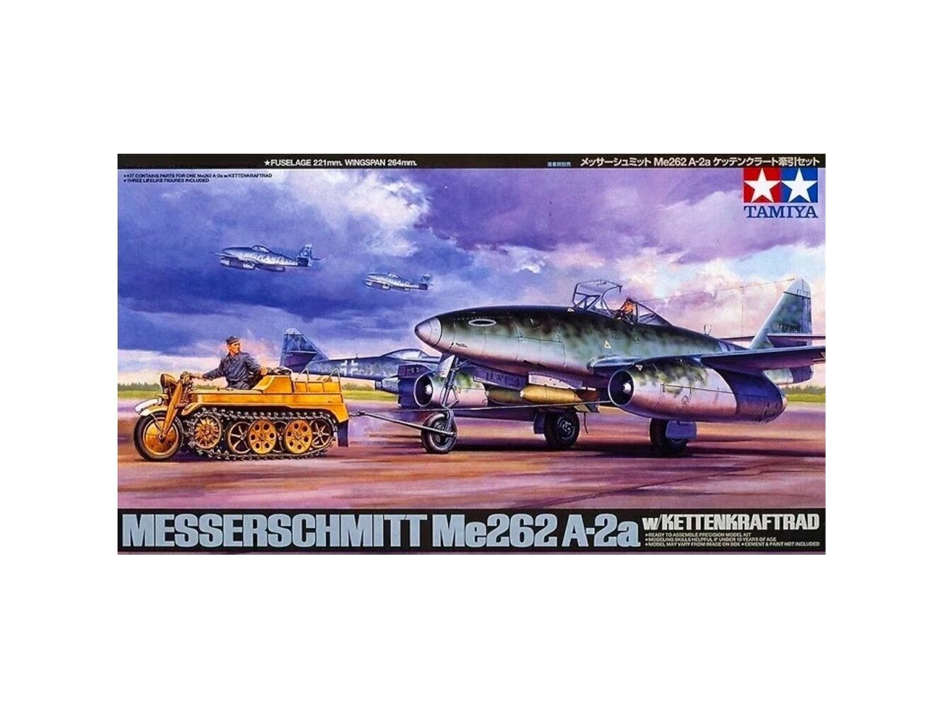 Surenkamas modelis Tamiya Messerschmitt Me 262 A-2a w/chain wheel, 1/48, 25215 цена и информация | Klotsid ja konstruktorid | kaup24.ee