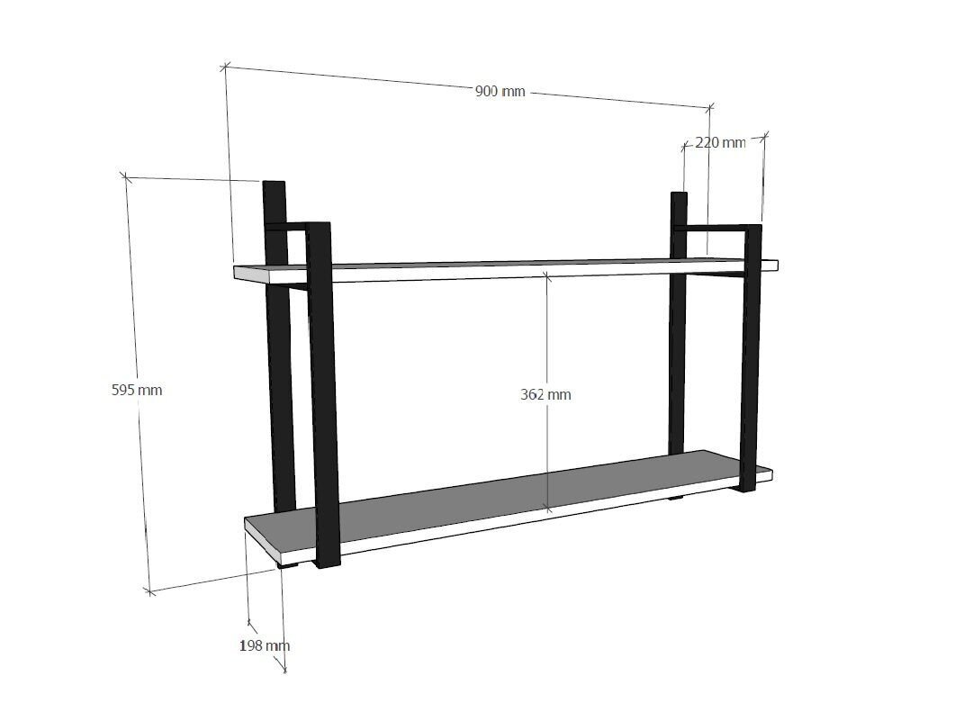 Seinariiul, Asir, 90x60x22 cm, beež hind ja info | Riiulid | kaup24.ee