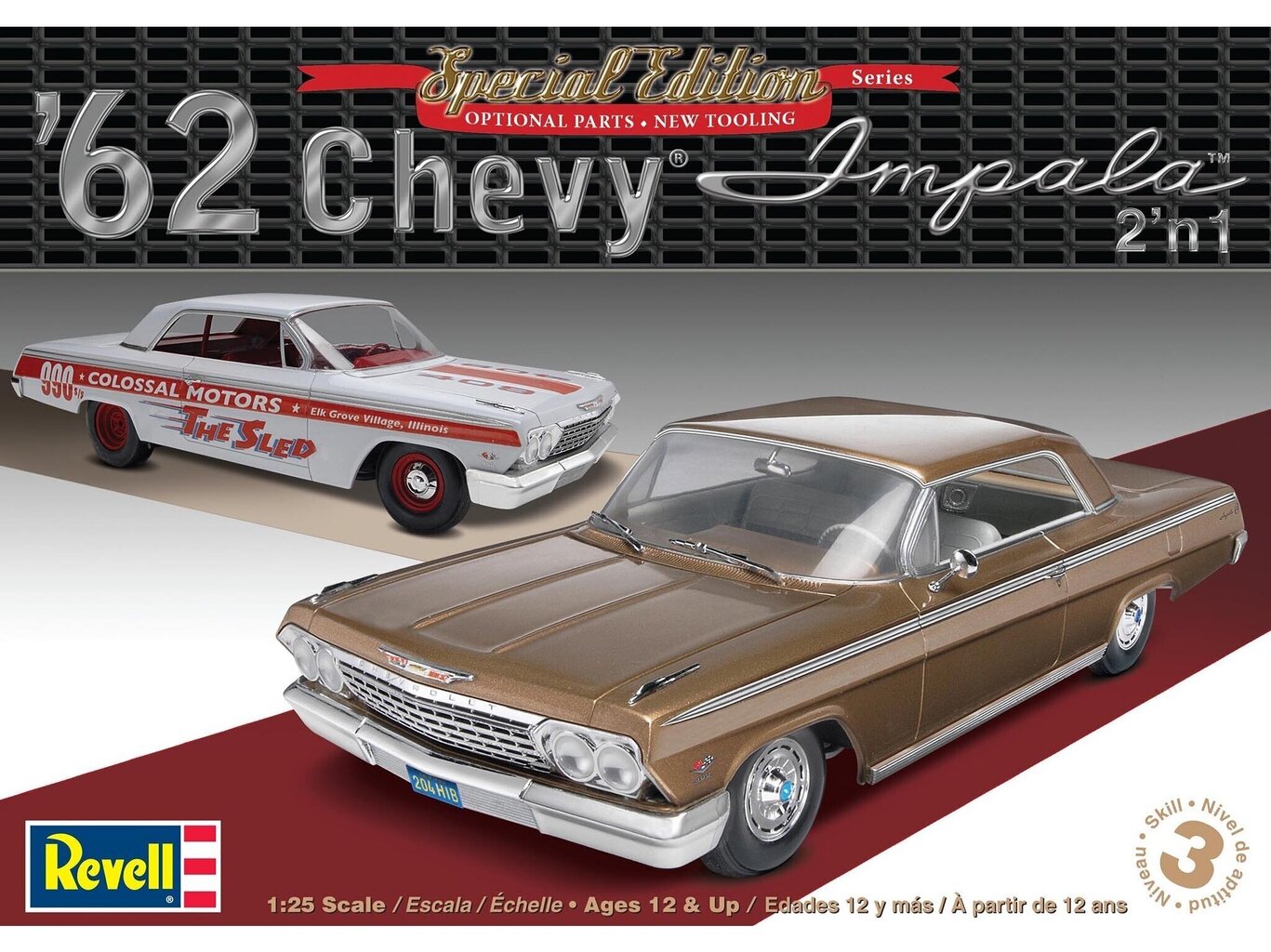 Revell 1962 Chevy Impala, 1/25, 14466 цена и информация | Klotsid ja konstruktorid | kaup24.ee