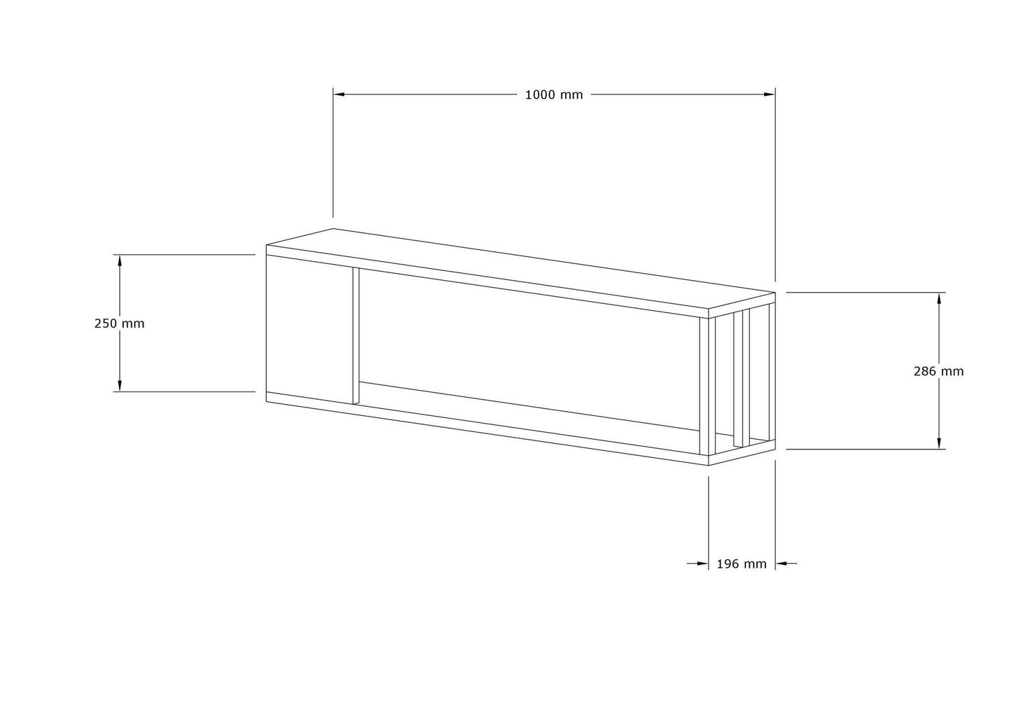 Seinariiul, Asir, 100x29x20 cm, beež, hall hind ja info | Riiulid | kaup24.ee