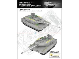 Склеиваемая модель Vespid Models German main battle tank Leopard 2A7+, 1/72, 720015 цена и информация | Конструкторы и кубики | kaup24.ee