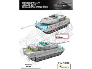 Vespid Models - Leopard 2A7V German Main Battle Tank, 1/72, 720016 hind ja info | Klotsid ja konstruktorid | kaup24.ee