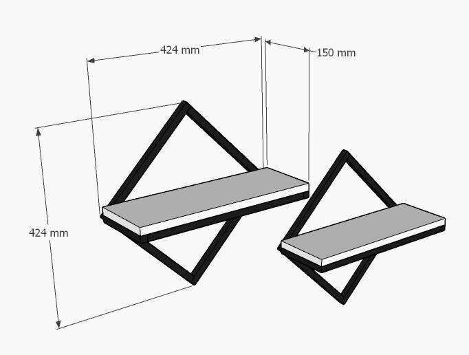 Seinariiul, Asir, 42,4x42,4x15 cm, hall hind ja info | Riiulid | kaup24.ee