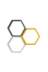 Полка настенная, Asir, 58x38x9 см, белый, желтый, серый цена и информация | Полки | kaup24.ee