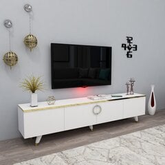 TV-laud, Asir, 180x30x31,4 cm, valge, kuldne hind ja info | TV alused | kaup24.ee