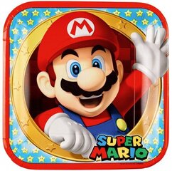 Super Mario Одноразовые бумажные тарелки  (8 шт) 18 cm цена и информация | Праздничная одноразовая посуда | kaup24.ee