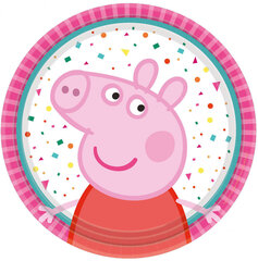 Peppa Pig Одноразовые бумажные тарелки  (8 шт) 23 cm цена и информация | Праздничная одноразовая посуда | kaup24.ee