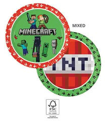 Ühekordsed papptaldrikud Minecraft, 8 tk цена и информация | Праздничная одноразовая посуда | kaup24.ee