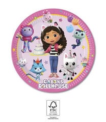 Gabby's Dollhouse Одноразовые бумажные тарелки  (8 шт) 23 cm FSC цена и информация | Праздничная одноразовая посуда | kaup24.ee