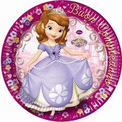 Disney Sofia Happy Birthday, Одноразовые бумажные тарелки  (8 шт) 23 cm цена и информация | Праздничная одноразовая посуда | kaup24.ee