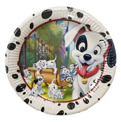 Disney 101 Dalmatians Одноразовые бумажные тарелки  (8 шт) 23 cm цена и информация | Праздничная одноразовая посуда | kaup24.ee