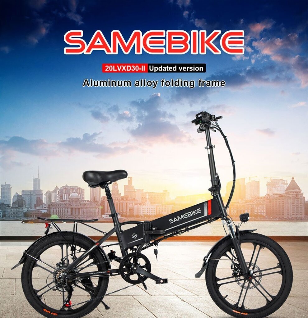 Elektrijalgratas Samebike 20LVXD30-II, 20", must цена и информация | Elektrirattad | kaup24.ee