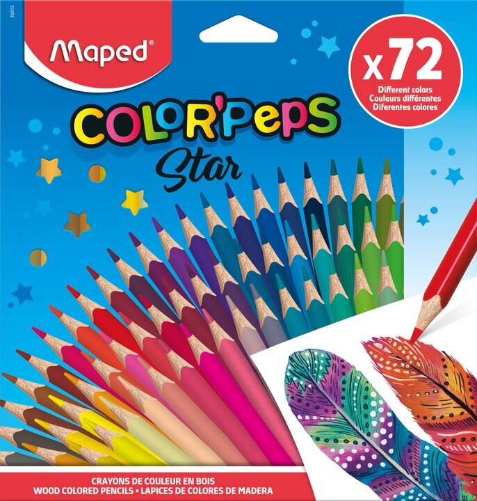 Värvipliiats Maped ColorPeps Star 72tk hind ja info | Kunstitarbed, voolimise tarvikud | kaup24.ee