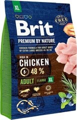 Brit Premium By Nature для собак очень крупных пород Adult Extra Large XL, 3 кг цена и информация | Сухой корм для собак | kaup24.ee