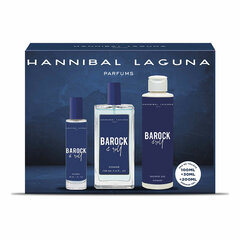 Kosmeetikakomplekt Hannibal Laguna Barock & Roll EDT meestele: Tualettvesi 100 ml + tualettvesi 30 ml + dušigeel 200 ml hind ja info | Meeste parfüümid | kaup24.ee