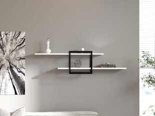 Seina riiul, Asir, 120x30x18 cm, valge, must hind ja info | Riiulid | kaup24.ee