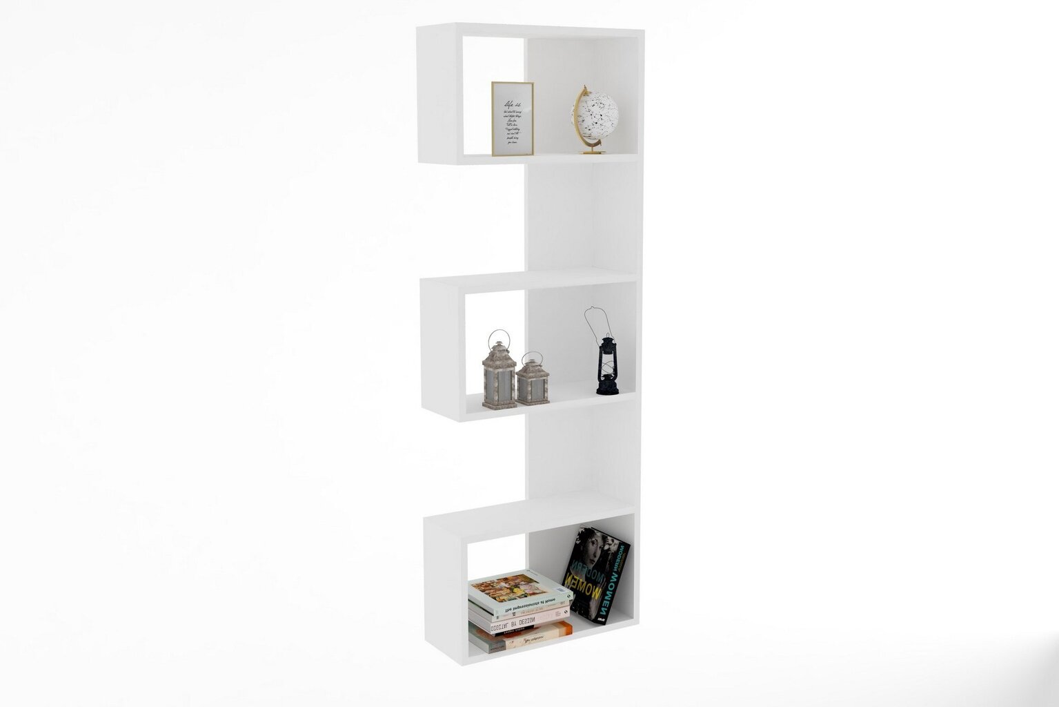 Raamaturiiul, Asir, 52x150cm, valge hind ja info | Riiulid | kaup24.ee