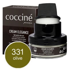 Оливковый крем для натуральной кожи с губкой - Coccine Cream Elegance (olive), 50 мл цена и информация | Уход за одеждой и обувью | kaup24.ee