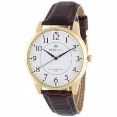 Мужские часы с коричневым кожаным ремешком Perfect C426F цена и информация | Мужские часы | kaup24.ee