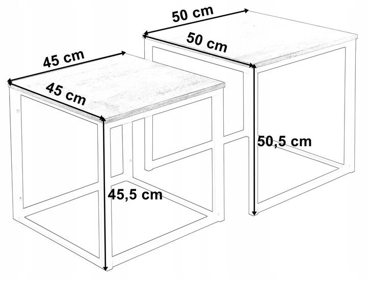 Diivanilaud EHokery Praven 50 x 50 x 50,5 cm, pruun hind ja info | Diivanilauad | kaup24.ee