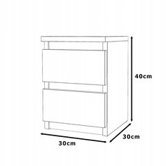 Öökapp StivMeble 30x30x40 cm valge цена и информация | Прикроватные тумбочки | kaup24.ee