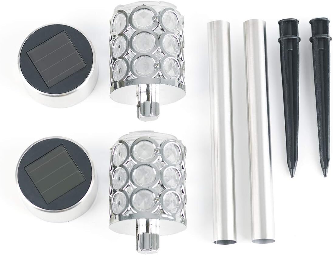 Aiavalgusti, värvimuutev LED roostevabast terasest, 2 tk hind ja info | Aia- ja õuevalgustid | kaup24.ee