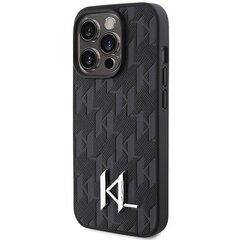 Karl Lagerfeld KLHCP15LPKLPKLK iPhone 15 Pro 6.1" czarny|black hardcase Leather Monogram Hot Stamp Metal Logo цена и информация | Чехлы для телефонов | kaup24.ee