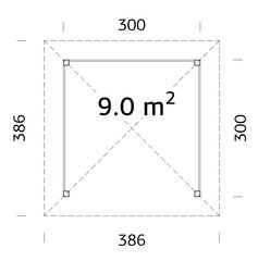 Lehtla – paviljon Betty 9,0 m² valge alusvärviga hind ja info | Kuurid ja aiamajad | kaup24.ee